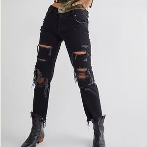 Maggie Straight Leg Distressed Jeans